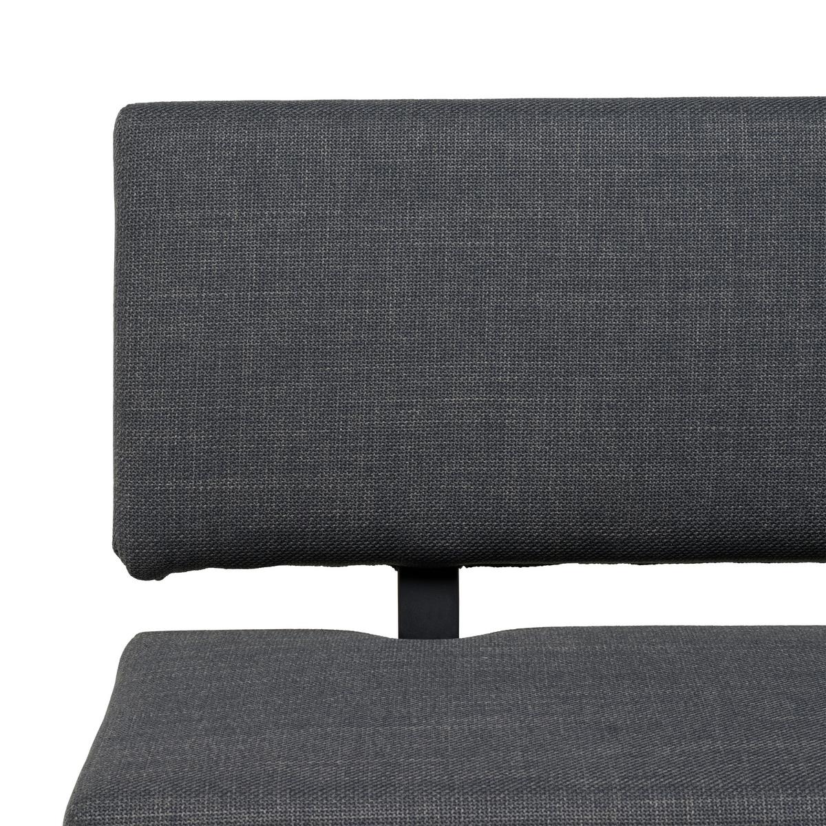 Eckbank Andros - Dunkelgrau/Schwarz, KONVENTIONELL, Textil/Metall (190/150cm) - MID.YOU