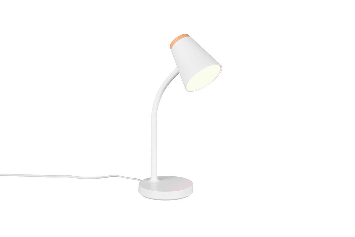 LED-Tischleuchte Pongo Braun Weiß B: 13 cm - Weiß/Braun, Basics, Kunststoff (36/13/23cm)