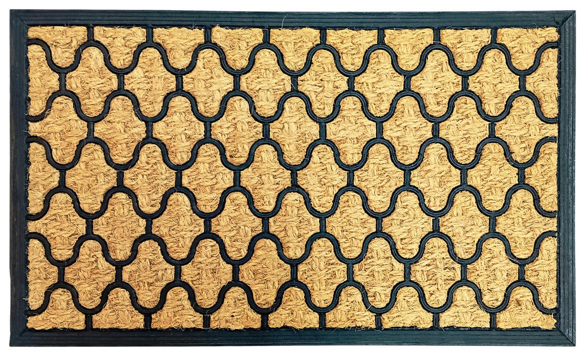 Lábtörlő Kb. 45/75cm - fekete/világosbarna, Basics, műanyag/természetes anyagok (45/75cm) - Best Price