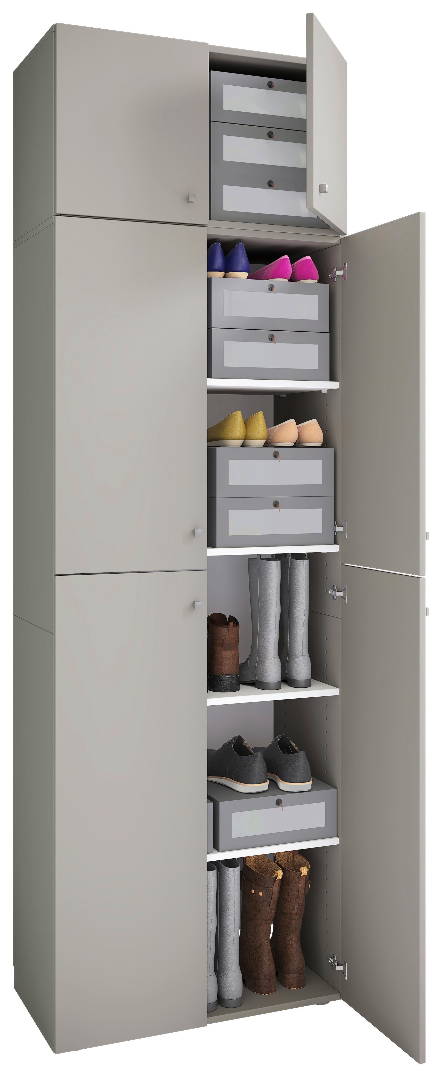 Drehtürenschrank 70 cm Lona XXL Grau - Grau, MODERN, Holzwerkstoff (70/223/39cm) - MID.YOU
