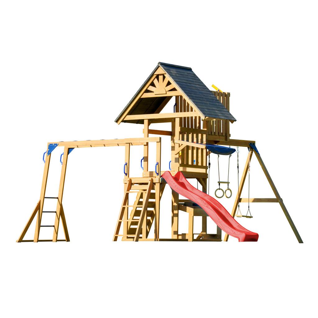 Spielturm mit Rutsche Rot