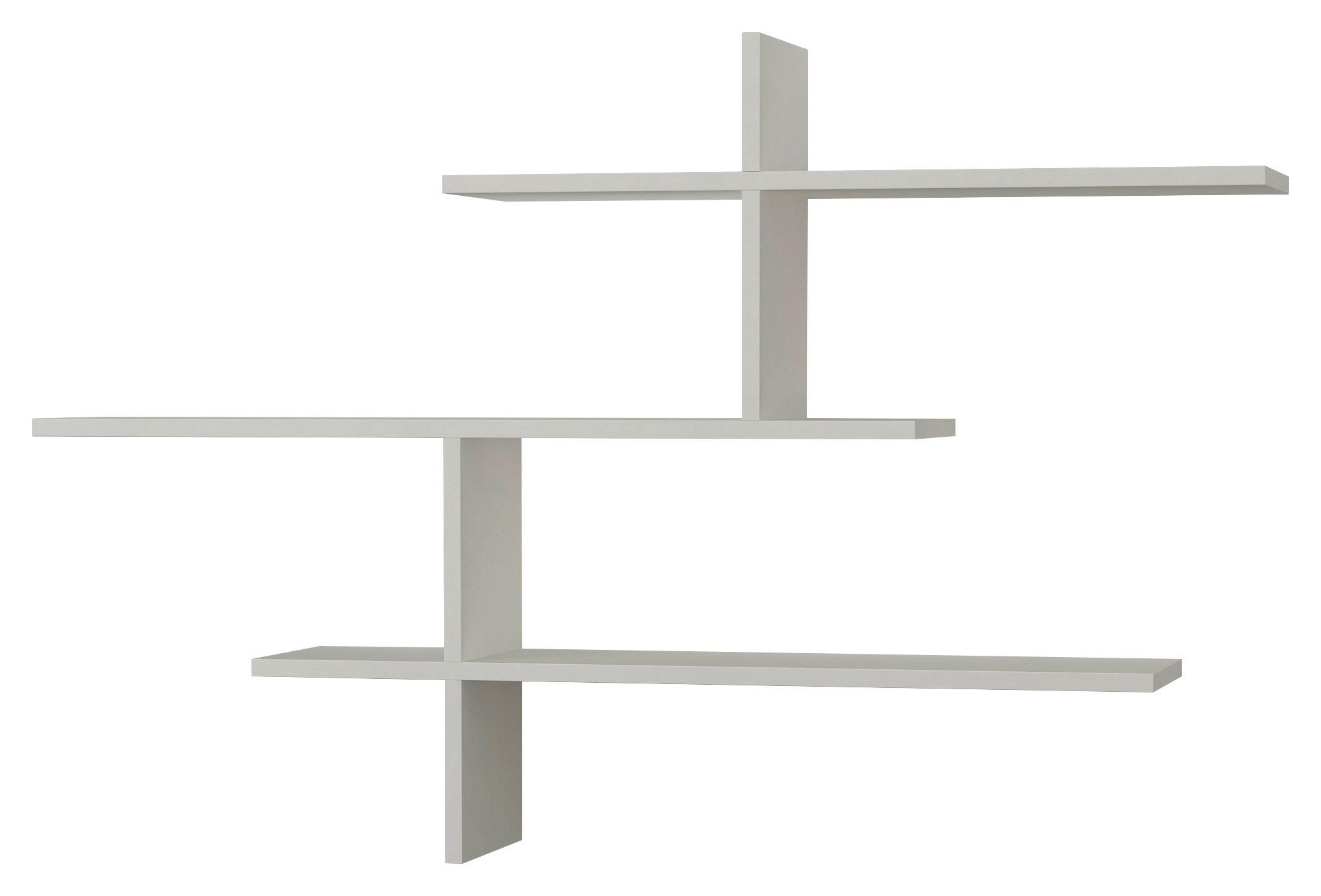 Wandregal Leo Regal - Weiß, Design, Holzwerkstoff (123/81/22cm) - Livetastic