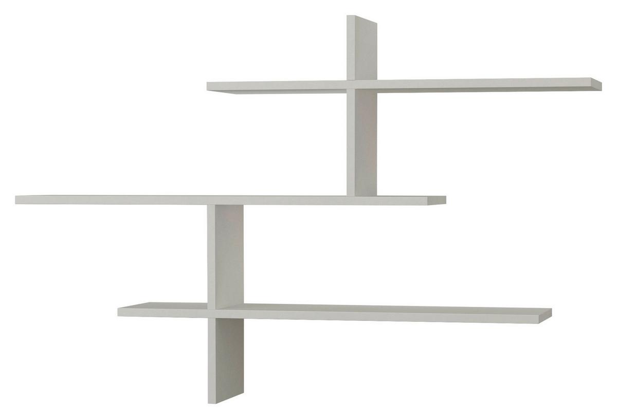 Wandregal Leo Regal - Weiß, Design, Holzwerkstoff (123/81/22cm) - Livetastic