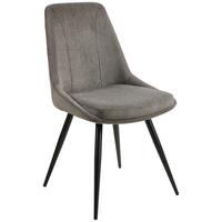 Esszimmerstuhl Corinna Grau gepolstert - Schwarz/Grau, MODERN, Holz/Textil (49/88/59cm) - Livetastic