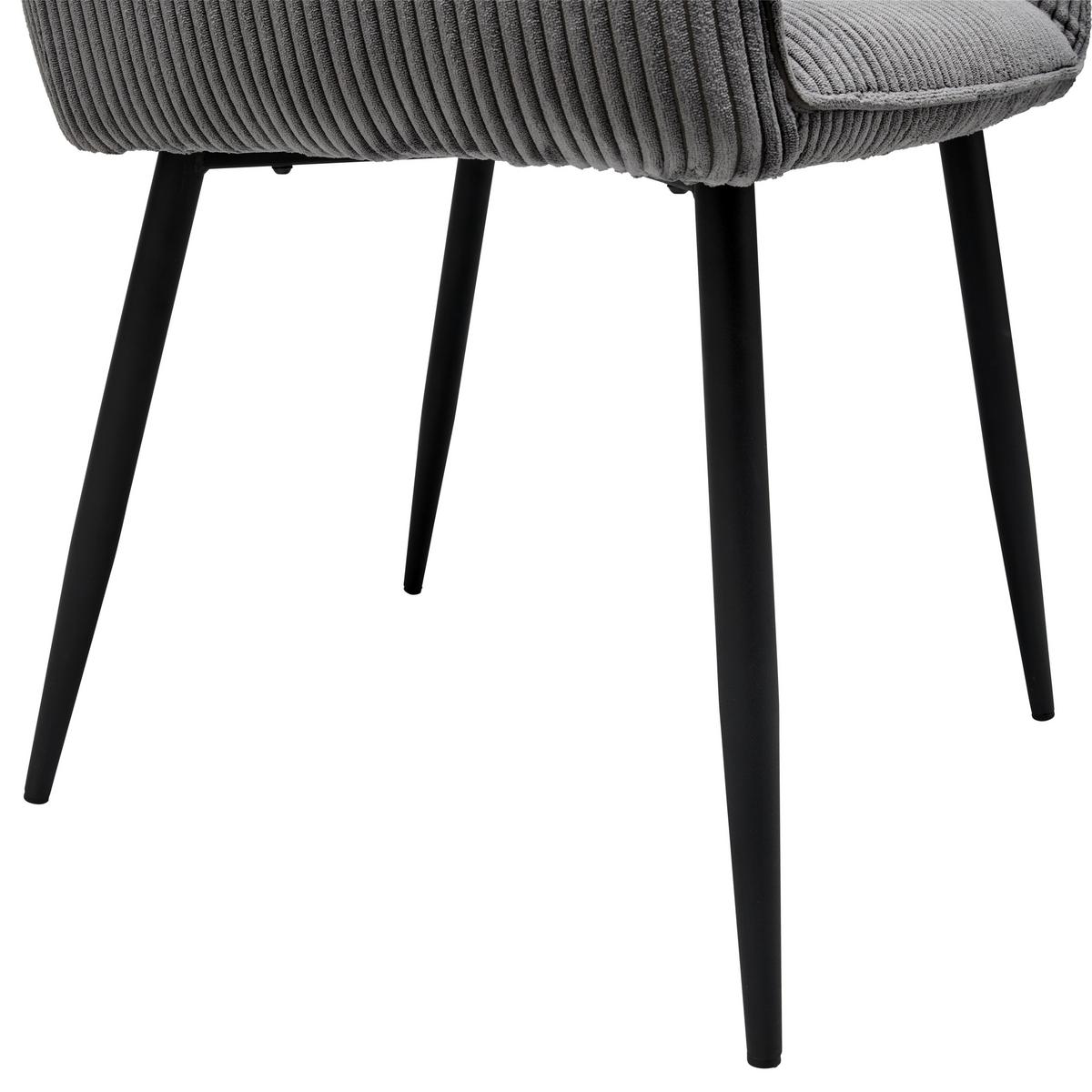 Armlehnstuhl Kati - Schwarz/Grau, LIFESTYLE, Textil/Metall (56/83/62cm) - MID.YOU