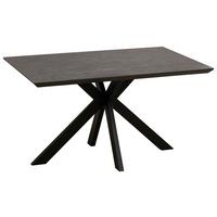 Jídelní stůl STEVE 140 - černá, Moderní, kov/kompozitní dřevo (140/76/90cm)