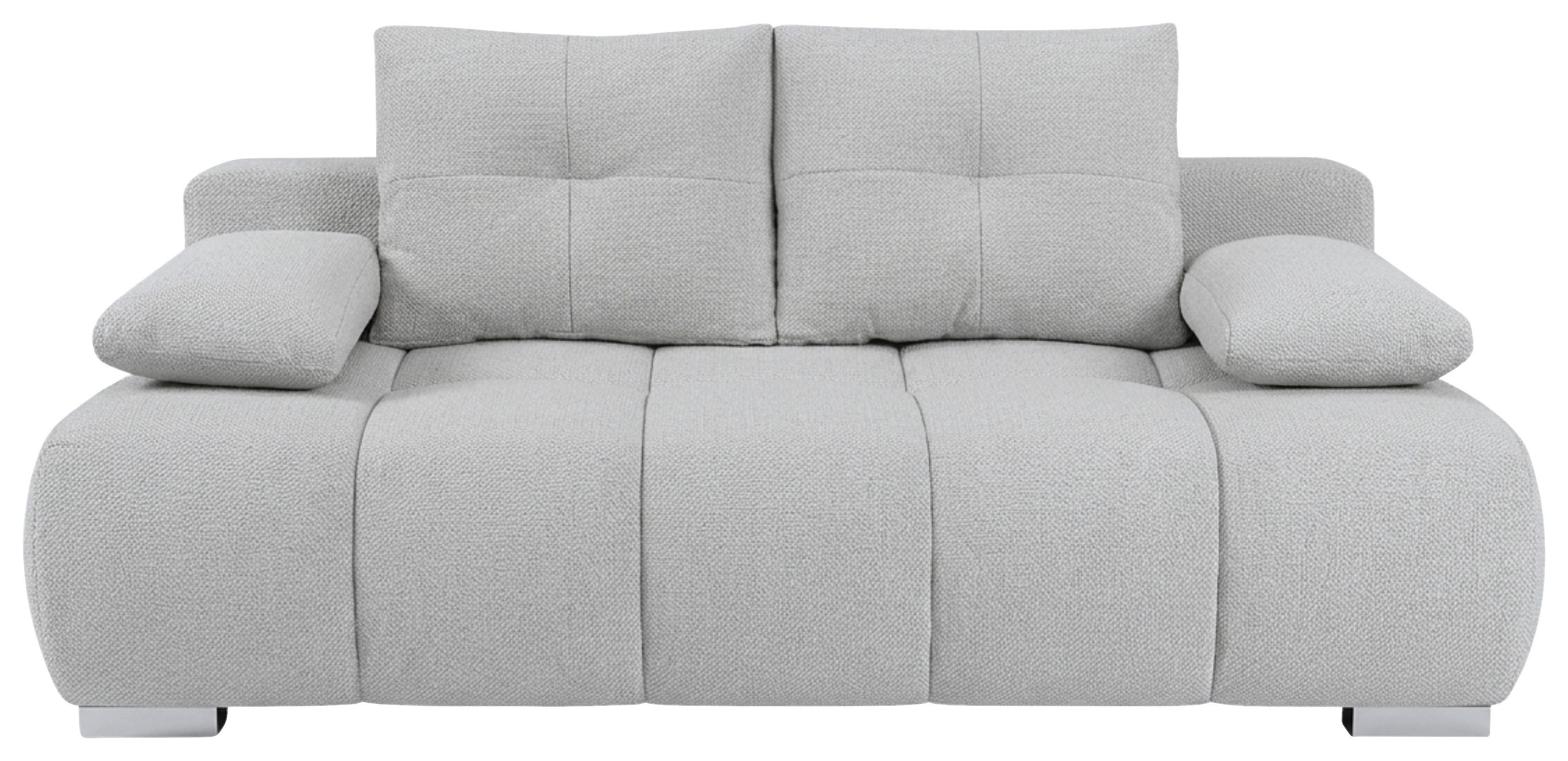 Boxspringová pohovka BUBBLE, svetlosivá - čierna/svetlosivá, Trend, kompozitné drevo/textil (206/90/105cm) - Luca Bessoni