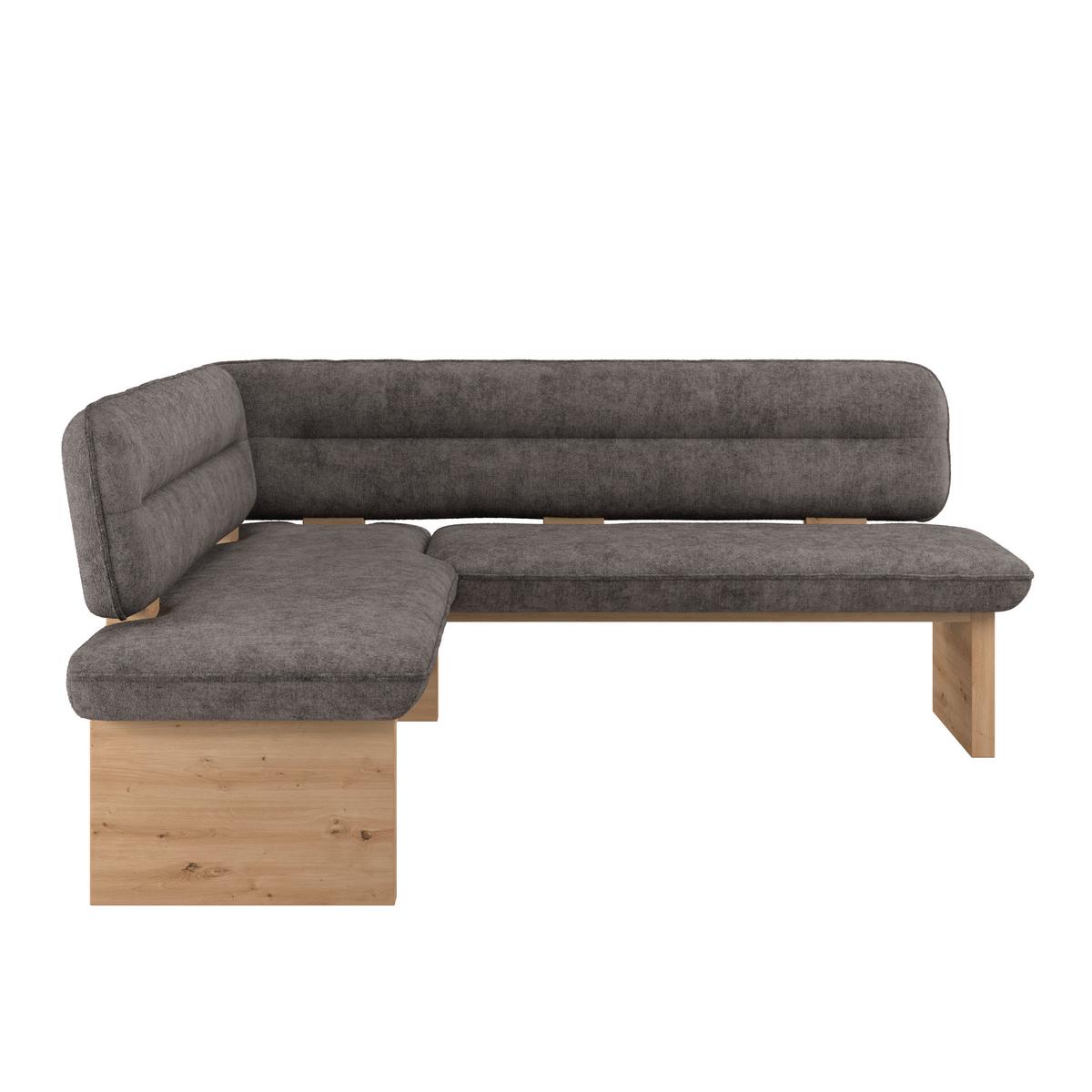 Eckbank Beluna Ii Webstoff Grau, B: 170cm - Eichefarben/Grau, KONVENTIONELL, Holz/Textil (170/212cm) - James Wood