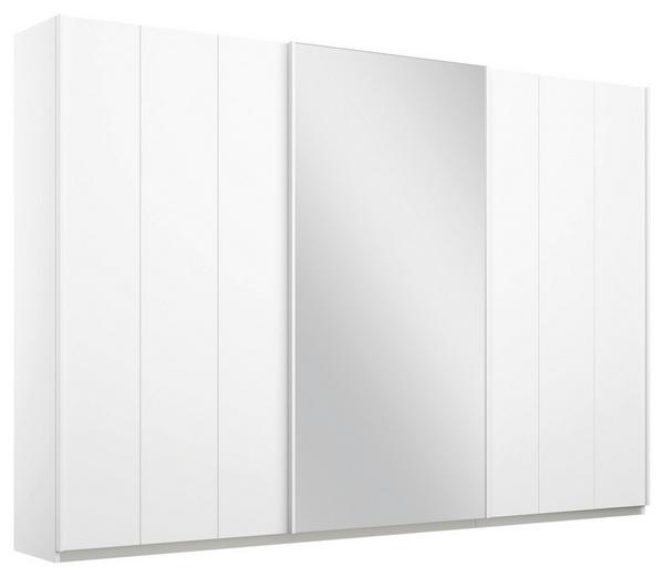 Schwebetürenschrank in Weiß mit Spiegel