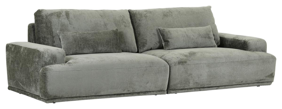 Bigsofa Mezino B: 282 cm Grün Chenille - Schwarz/Grün, KONVENTIONELL, Textil (282/73/115cm) - MID.YOU