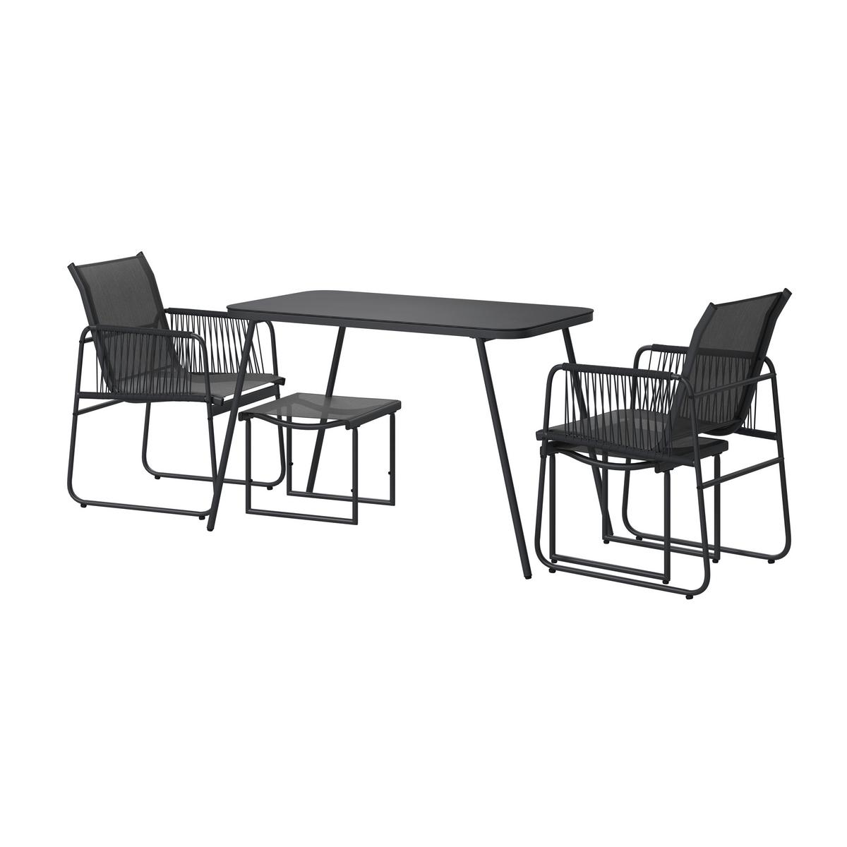 Balkonset Cardiff - Dunkelgrau/Grau, MODERN, Glas/Kunststoff - Beldano