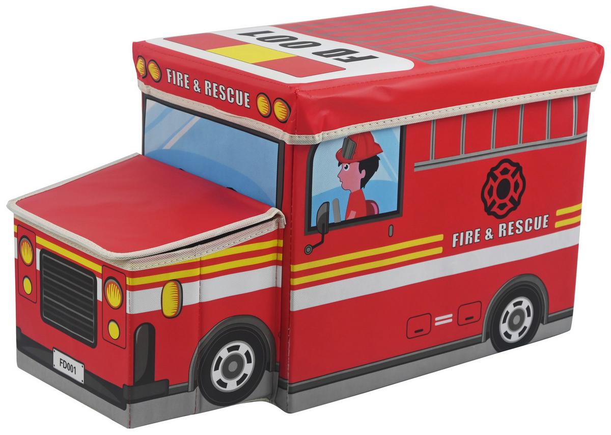 Aufbewahrungsbox Sam - Rot, KONVENTIONELL, Karton/Textil (55/25/32cm) - BUNINO