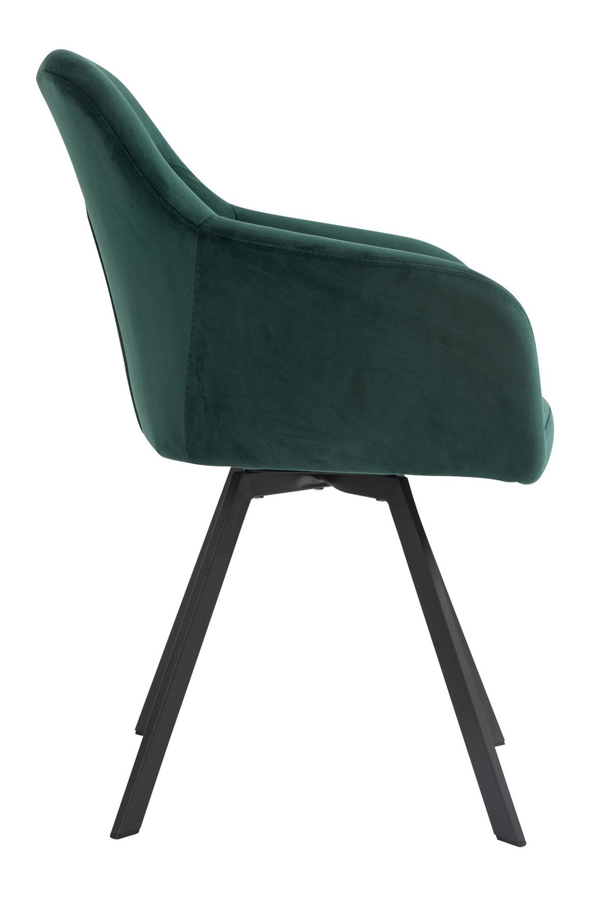 Tischgruppe Cognac/waldgrün L: 180 Cm - Waldgrün/Cognac, MODERN, Holz/Textil (180/90/77cm) - Livetastic