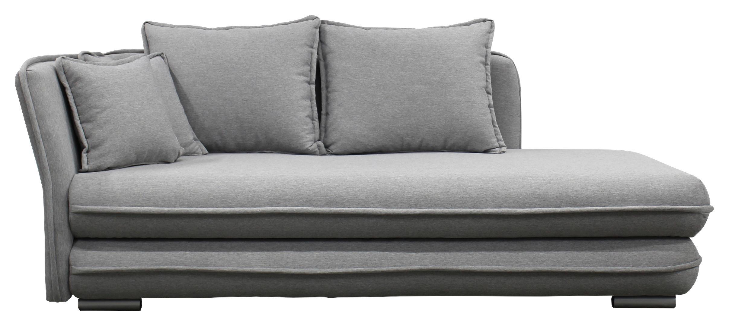 Liege Latte Grau Inkl. Bettkasten Ottomane Links - Silberfarben/Grau, Design, Textil (107/84/99/224cm) - MID.YOU