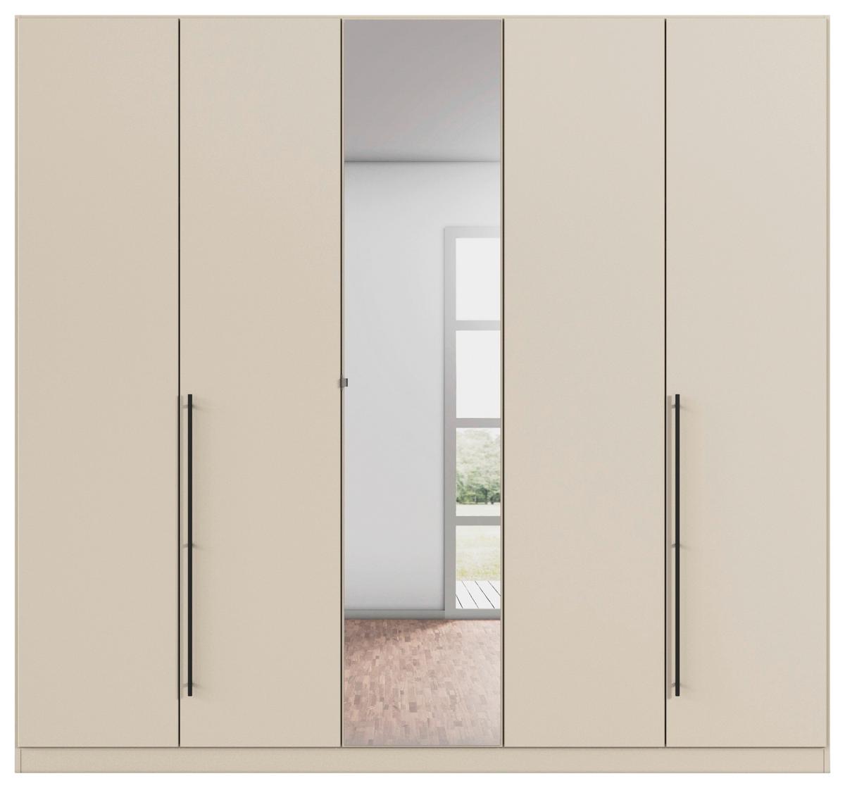 Kleiderschrank Safari mit Spiegel B: 226 cm - Champagner, KONVENTIONELL, Holzwerkstoff (226/210/54cm)