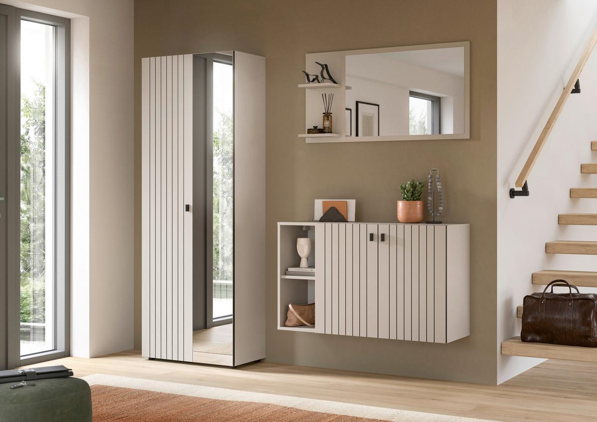 Garderobenschrank Station Kaschmir B: 70cm - Kaschmir, Design, Glas/Holzwerkstoff (70/192/37cm) - MID.YOU