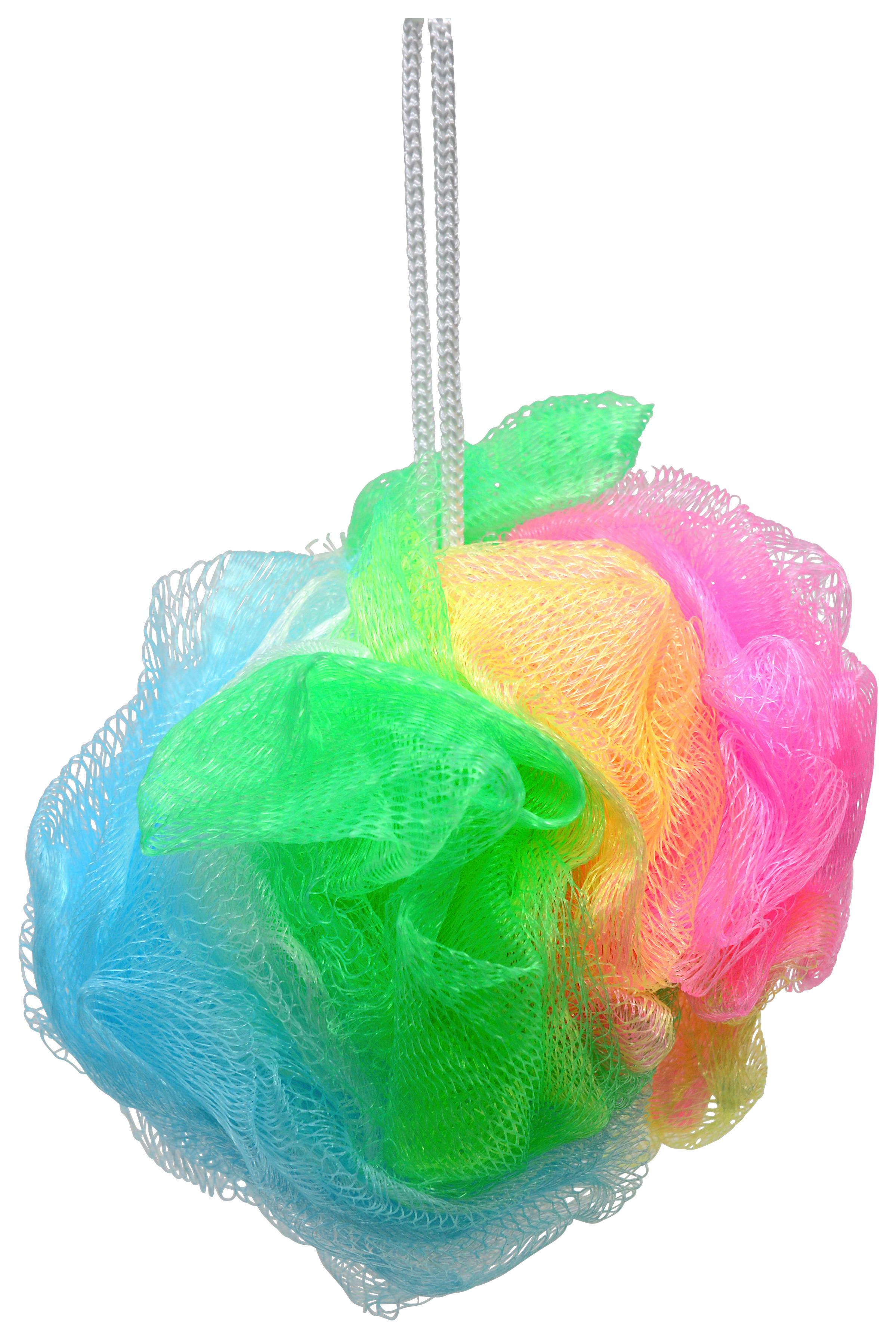 Badeschwamm Finch Kunststoff mit Schlaufe - Multicolor, Kunststoff (15cm)