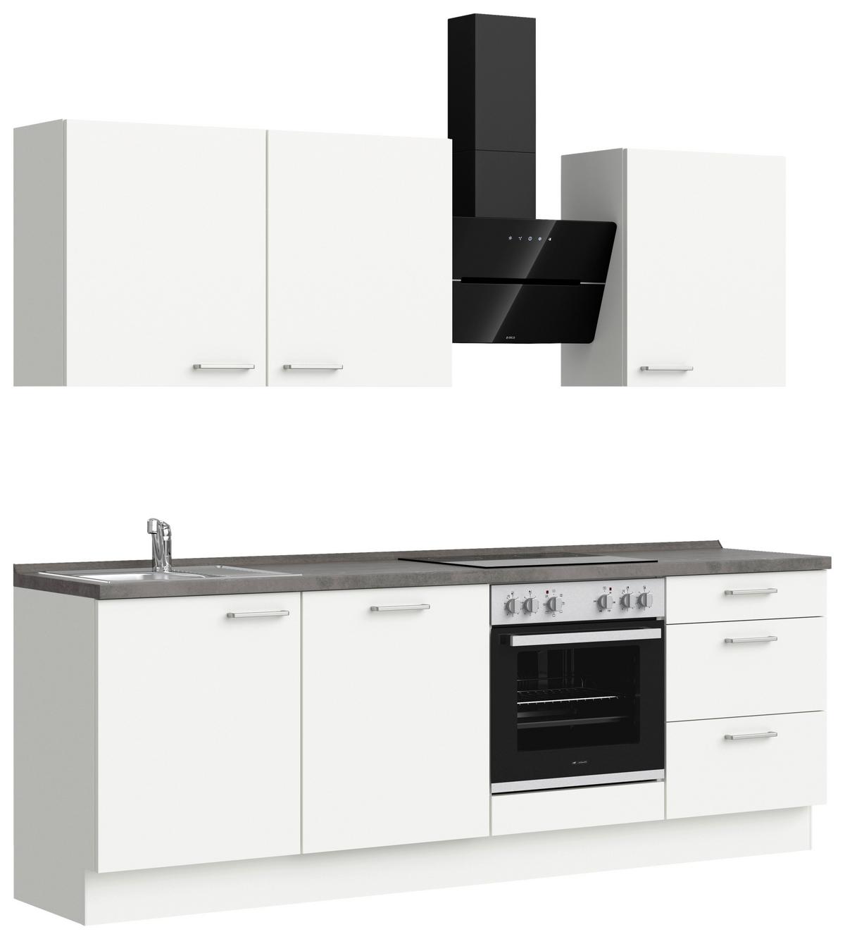 KÜCHENLEERBLOCK TOUCH HIGH - LINE, H9 RECHTS - Weiß/Grau, MODERN, Holzwerkstoff (240cm) - Nobilia