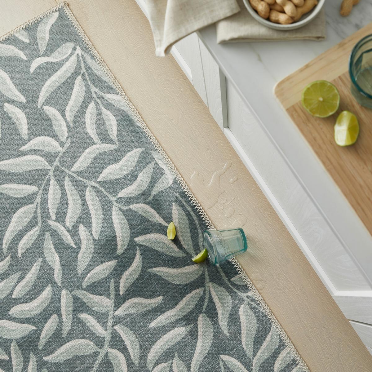 Flachwebteppich Wallace Leaves Green 80x150 - Grün, Basics, Textil (80/150cm)