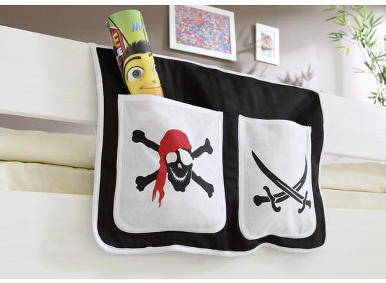 Betttasche aus Stoff in Schwarz/Weiß