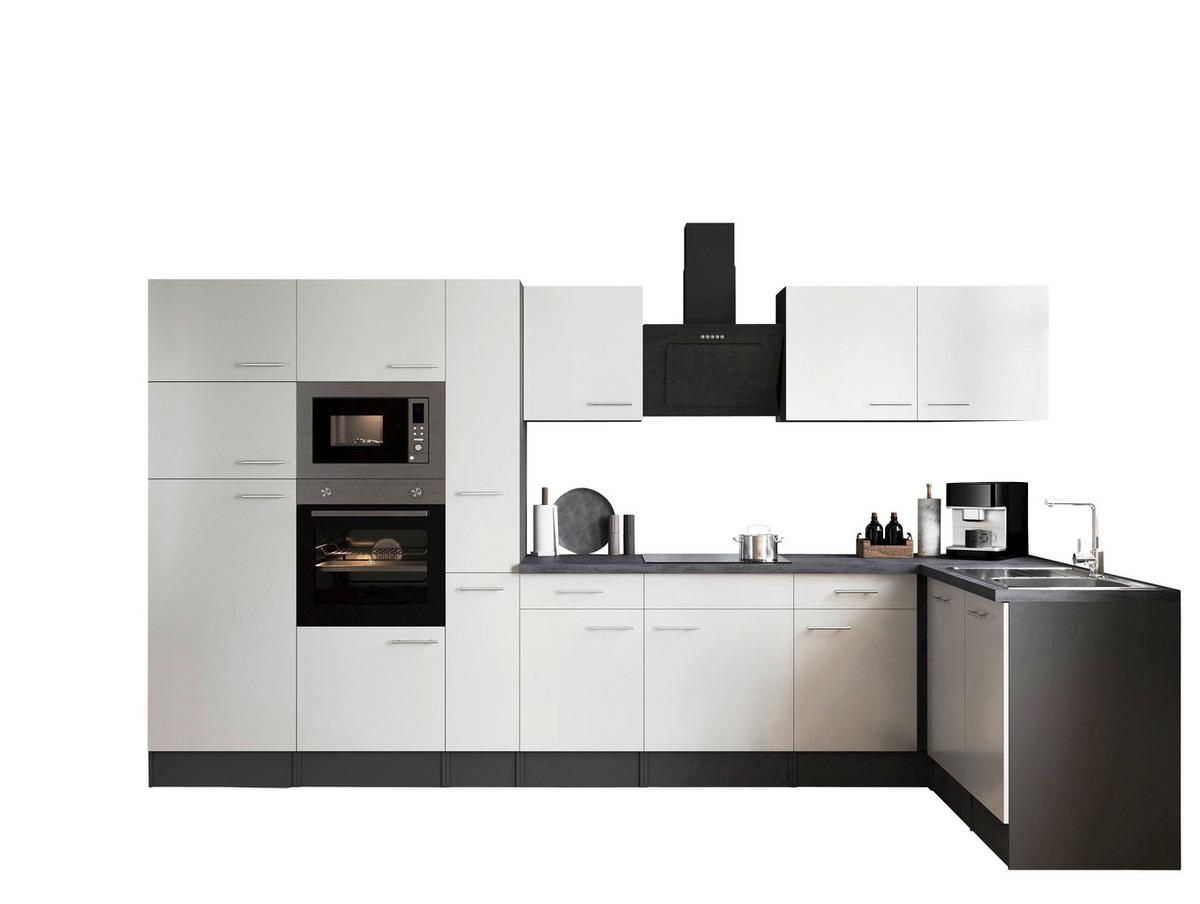 Eckküche Oliver Grau, Weiß S: 370x172 Cm - Weiß/Grau, Design, Holzwerkstoff (370/172cm) - Respekta