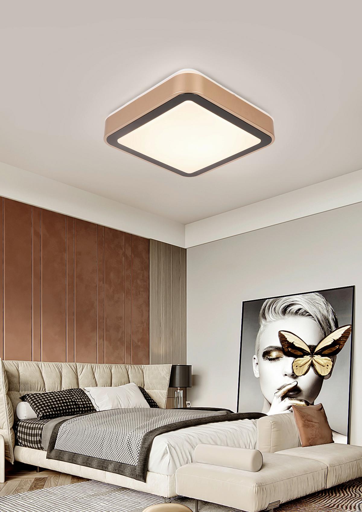 STROPNÍ LED SVÍTIDLO RONDO - bílá/černá, Romantický / Rustikální, kov/plast (27/27/8cm) - Modern Living