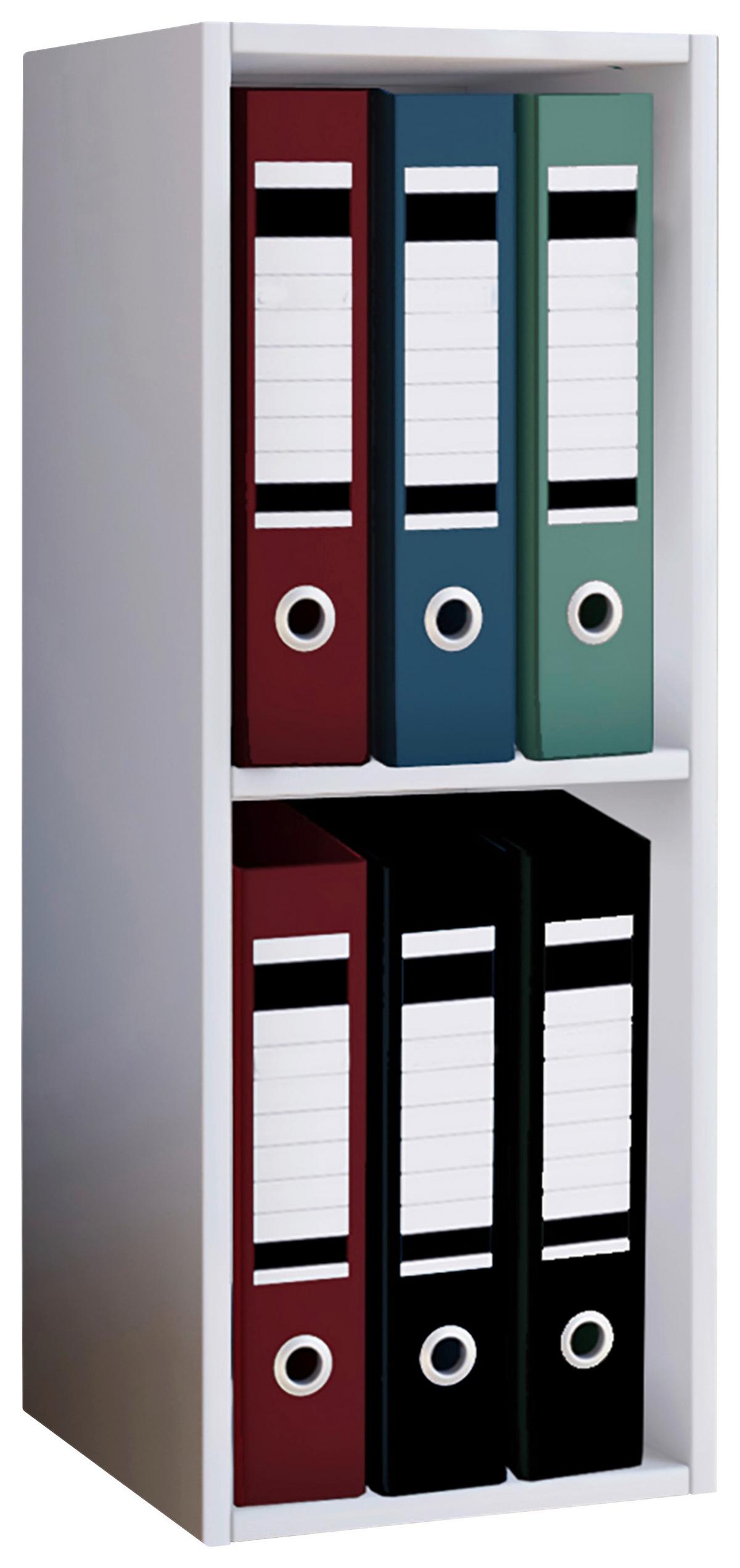 Regál na šanóny Offas biela - biela, Design, kompozitné drevo (34/72/30cm) - MID.YOU
