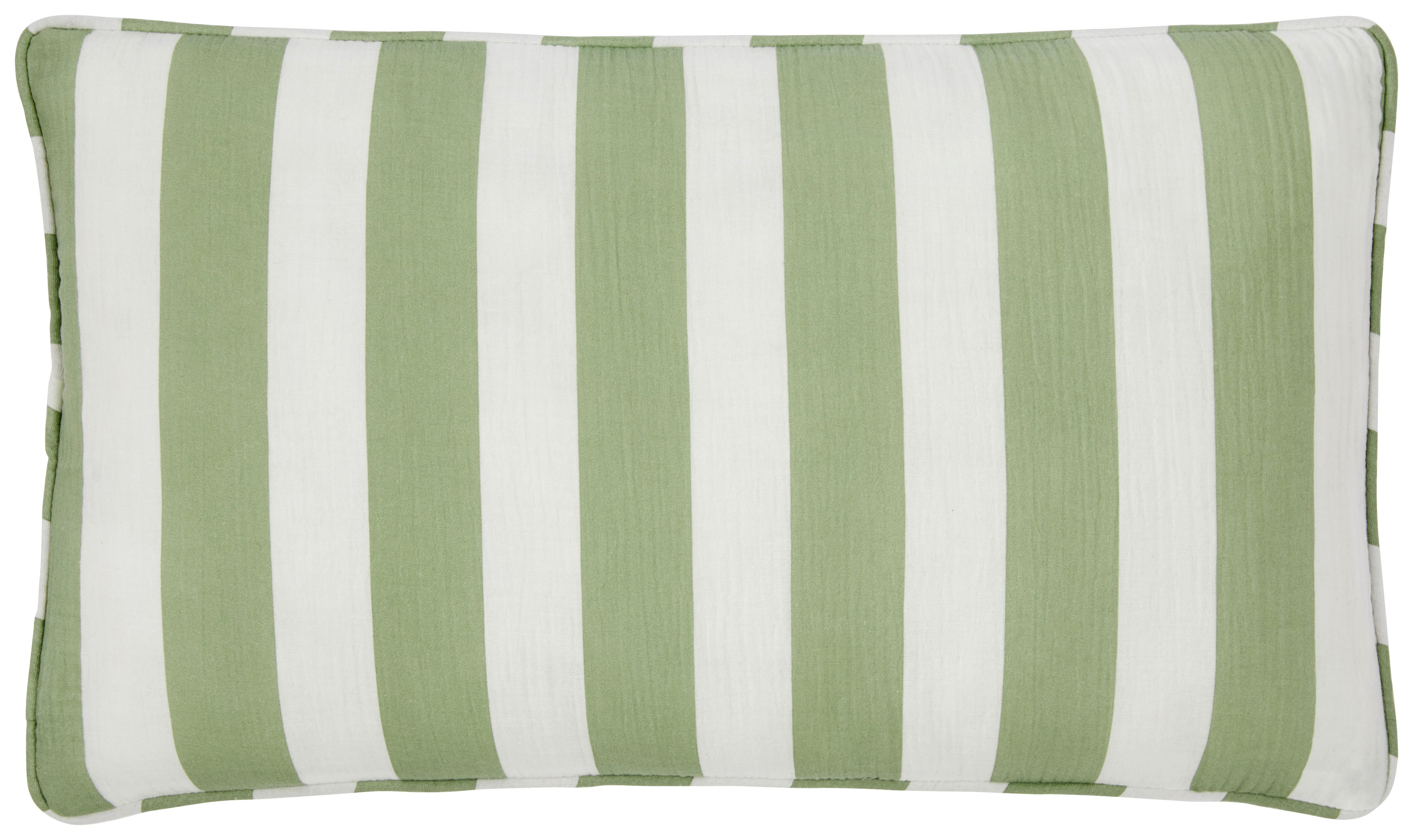 Díszpárna Mona - fehér/zöld, Modern, textil (30/50cm) - Luca Bessoni