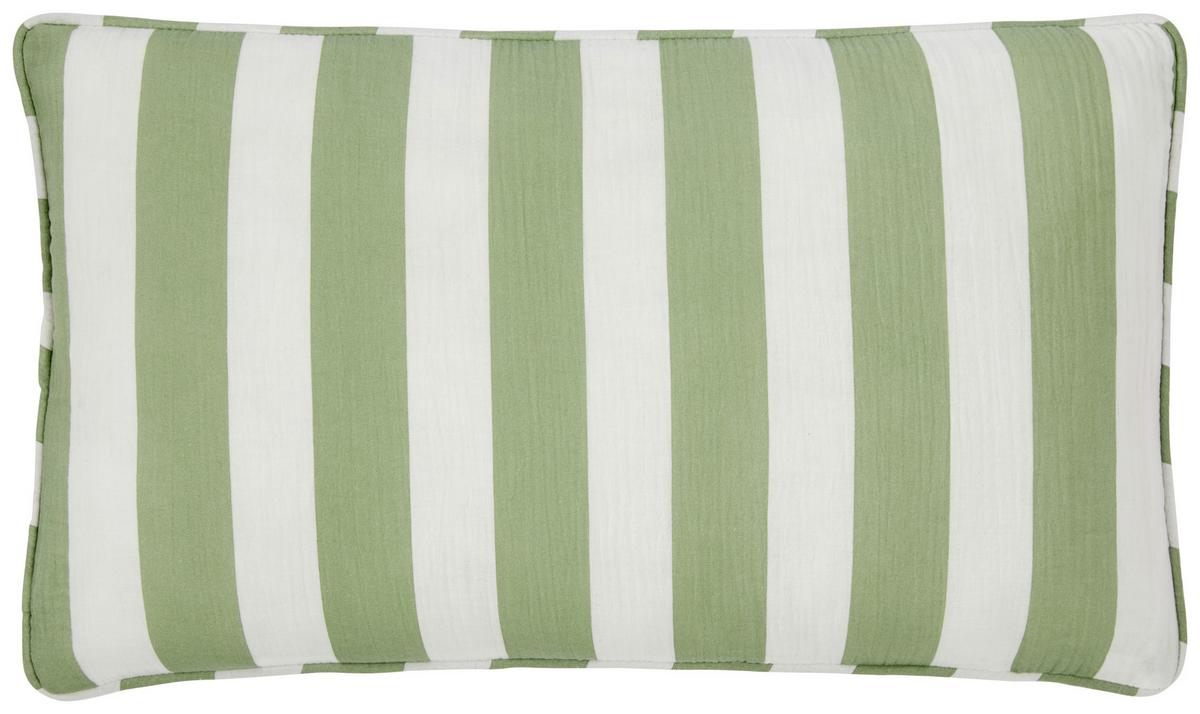 Díszpárna Mona - fehér/zöld, Modern, textil (30/50cm) - Luca Bessoni