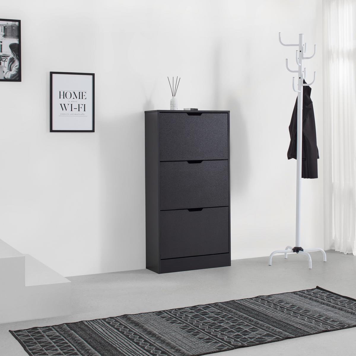 VÝKLOPNÁ SKRINKA NA TOPÁNKY RUDI -EXKLUSIV- - čierna, Konventionell, kompozitné drevo (60/118/24cm) - Mömax