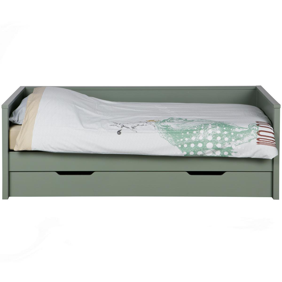 BETTSCHUBKASTEN Nikki Jadegrün B: 198cm - Jadegrün, Basics, Holz (198/20/94cm) - MID.YOU
