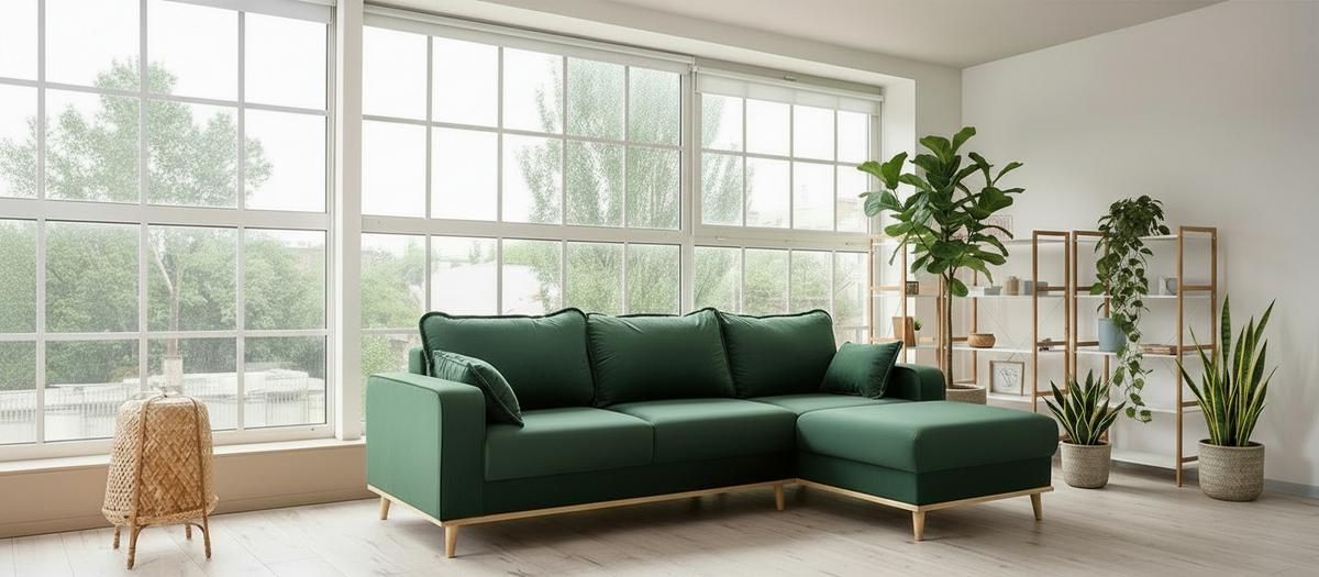 Ecksofa Beata Grün S: 230x150 Cm - Wengefarben/Grün, Design, Textil (230/150cm) - Livetastic