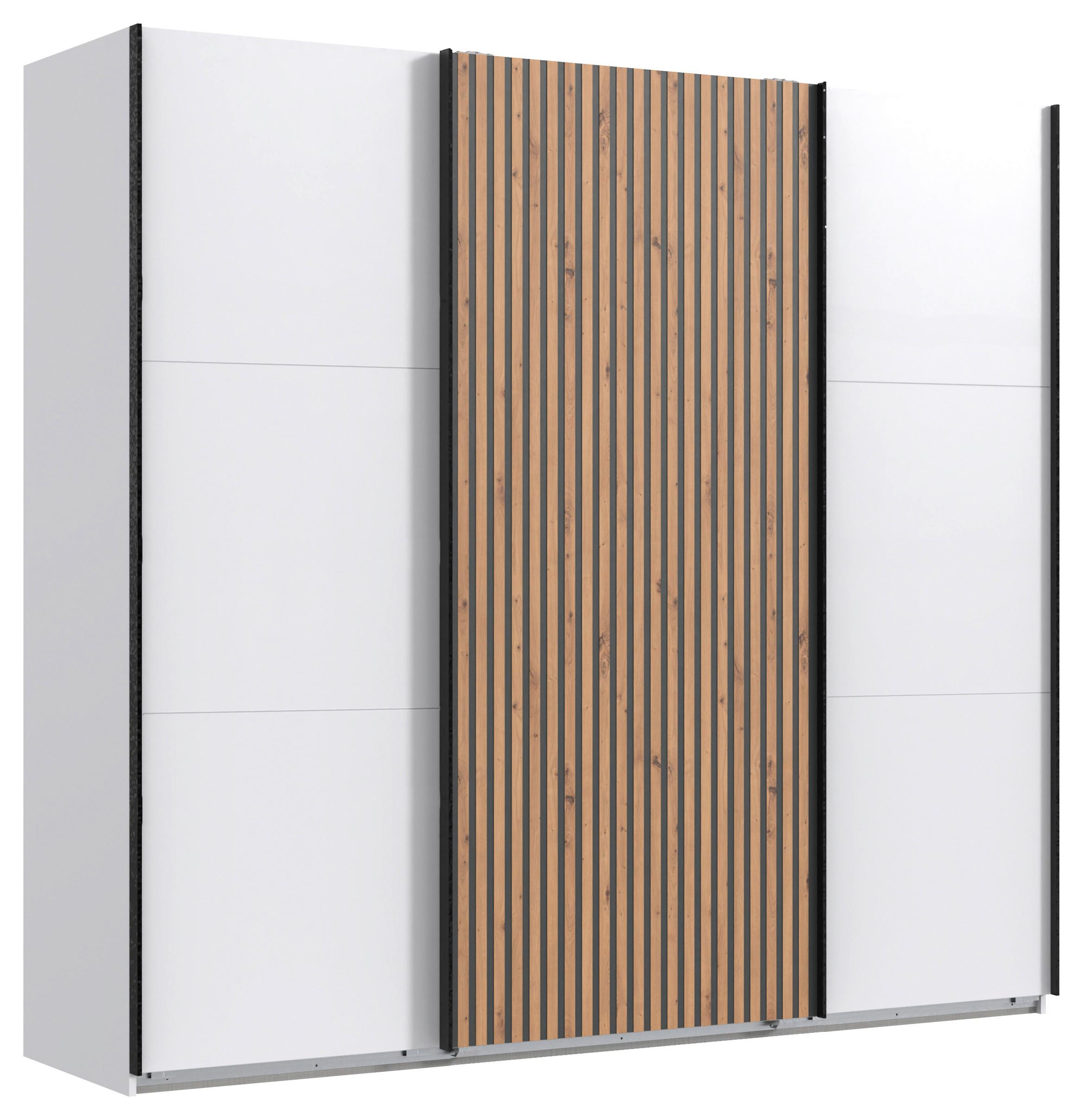 SKRIŇA S POS. DVER. – HOR.VED ANDORRA - čierna/biela, Konventionell, kov/kompozitné drevo (250/218/65cm)