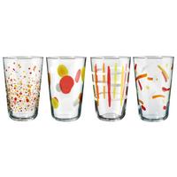 Pohár Szett Talea 4 Db-Os - sárga/piros, Basics, Üveg