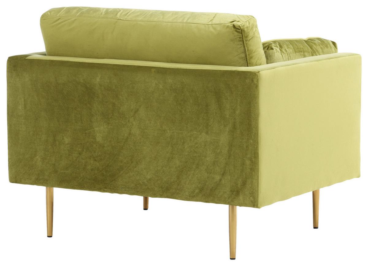 Sessel Boom - Goldfarben/Grün, Design, Textil/Metall (110/84/86cm) - Livetastic