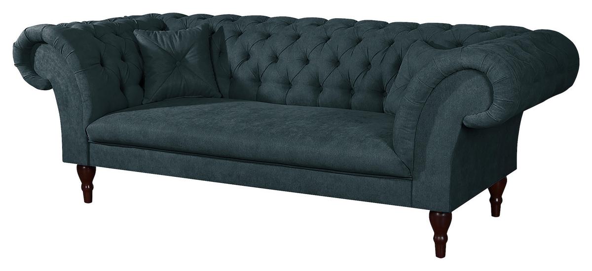 3-Sitzer-Sofa Preston Dunkelgrau B: 232 cm - Dunkelgrau/Braun, Design, Textil (232/79/97cm) - Livetastic