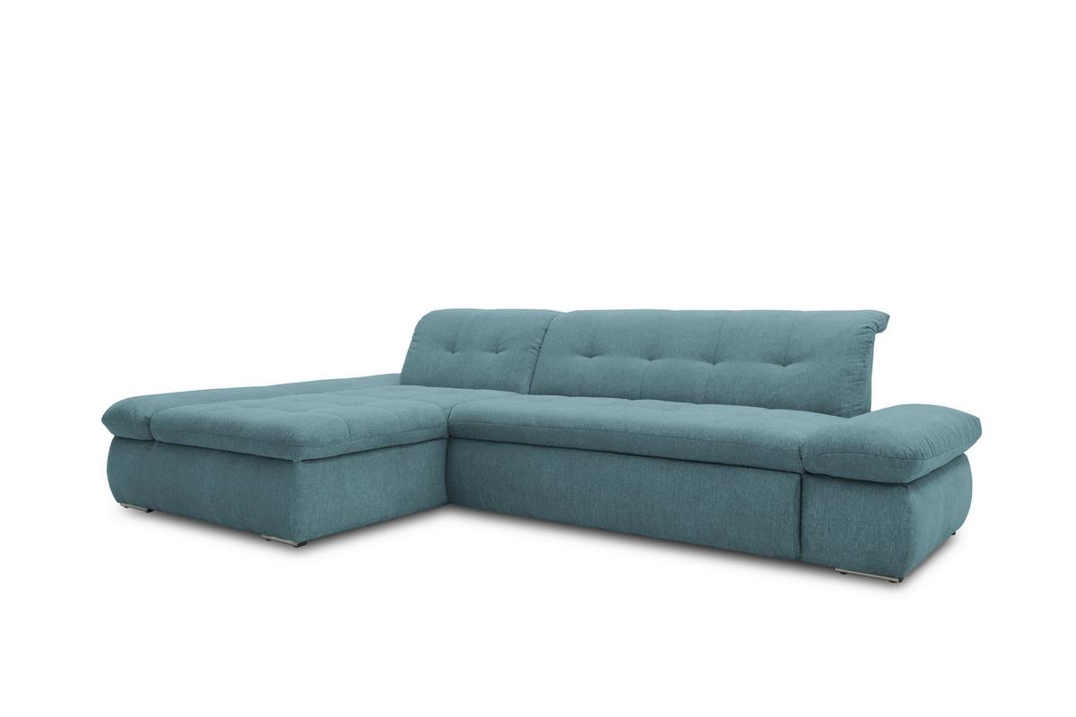 Ecksofa mit Schlaffunktion Moric Petrol Mikrofaser - Chromfarben/Petrol, KONVENTIONELL, Textil (172/300cm) - MID.YOU