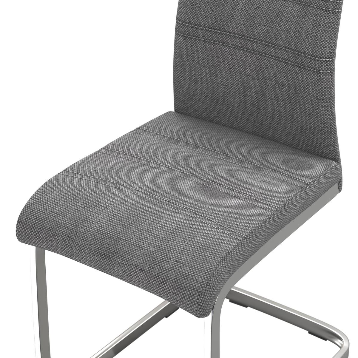 Szánkótalpas Szék "donna" Donna - krómszínű/szürke, Konventionell, textil/fém (42/99/56cm)