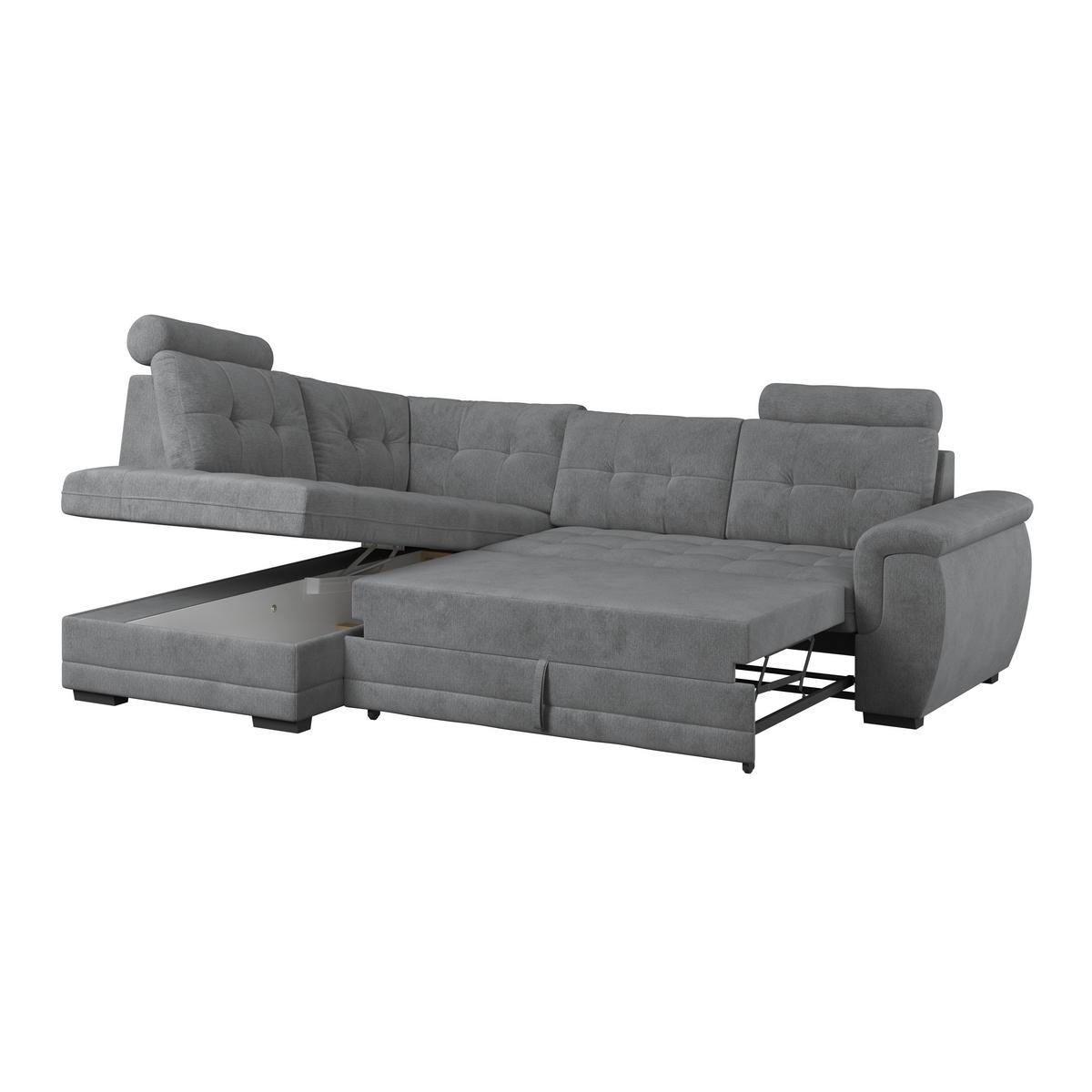 Ecksofa mit Schlaffunktion Falco new Anthrazit 183x251 cm - Anthrazit/Schwarz, KONVENTIONELL, Textil (183/251cm) - Ondega