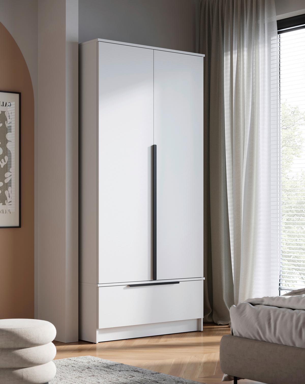 ŠATNÍ SKŘÍŇ SPIRIT - bílá/černá, Konvenční, kov/kompozitní dřevo (90,2/192,9/51cm) - MID.YOU