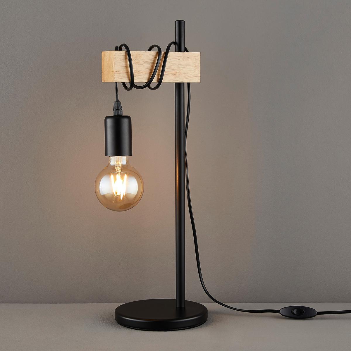 STOLNÍ LAMPA TOWNSHEND - černá/hnědá, Konvenční, kov/dřevo (15,5/50cm) - Eglo