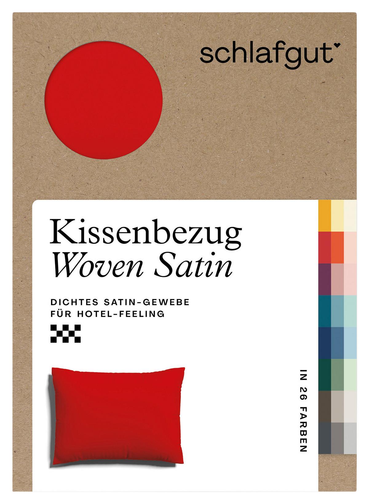 KOPFPOLSTERBEZUG WOVEN SATIN - Dunkelrot, Basics, Textil (60/80cm) - Schlafgut