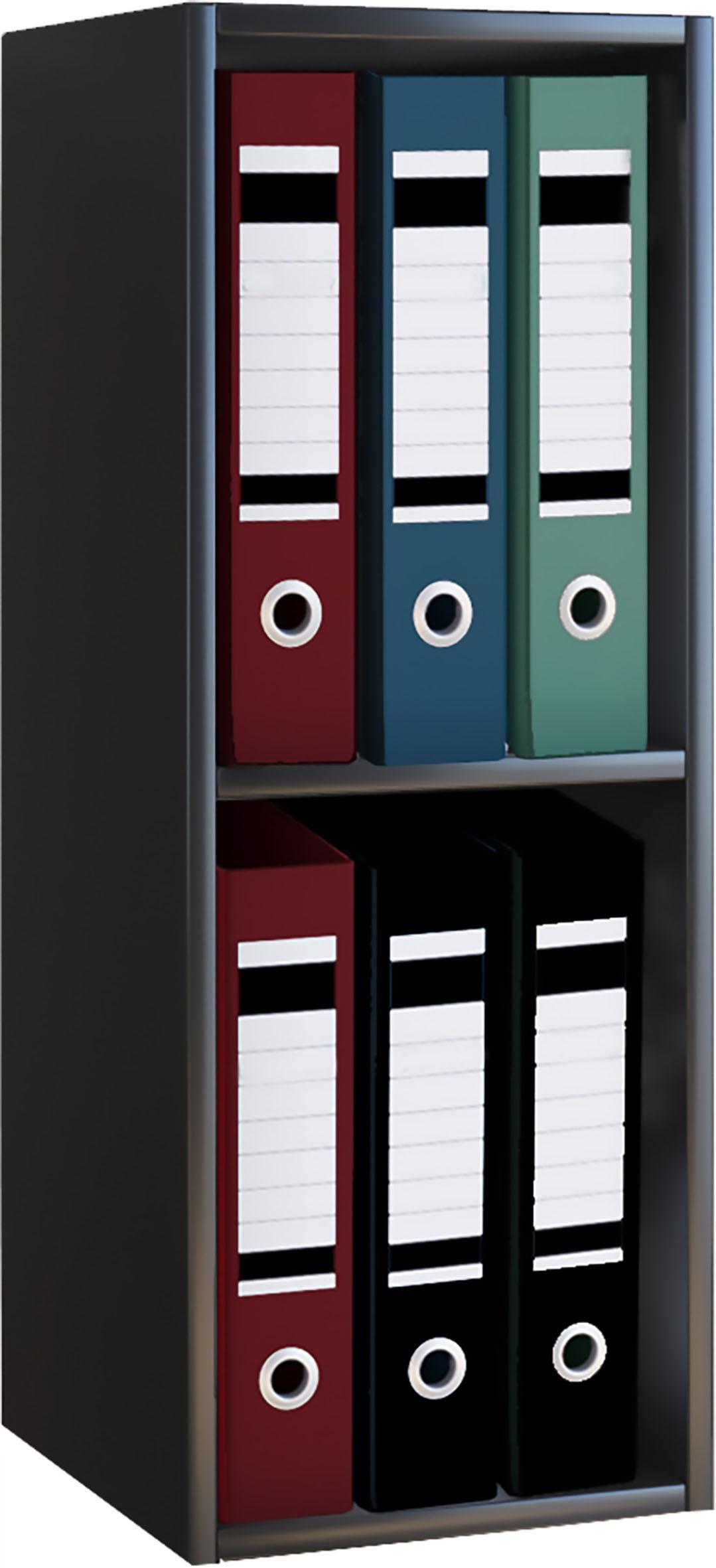 Aktenregal Offas Schwarz B: 34 cm - Schwarz, Design, Holzwerkstoff (34/72/30cm) - MID.YOU