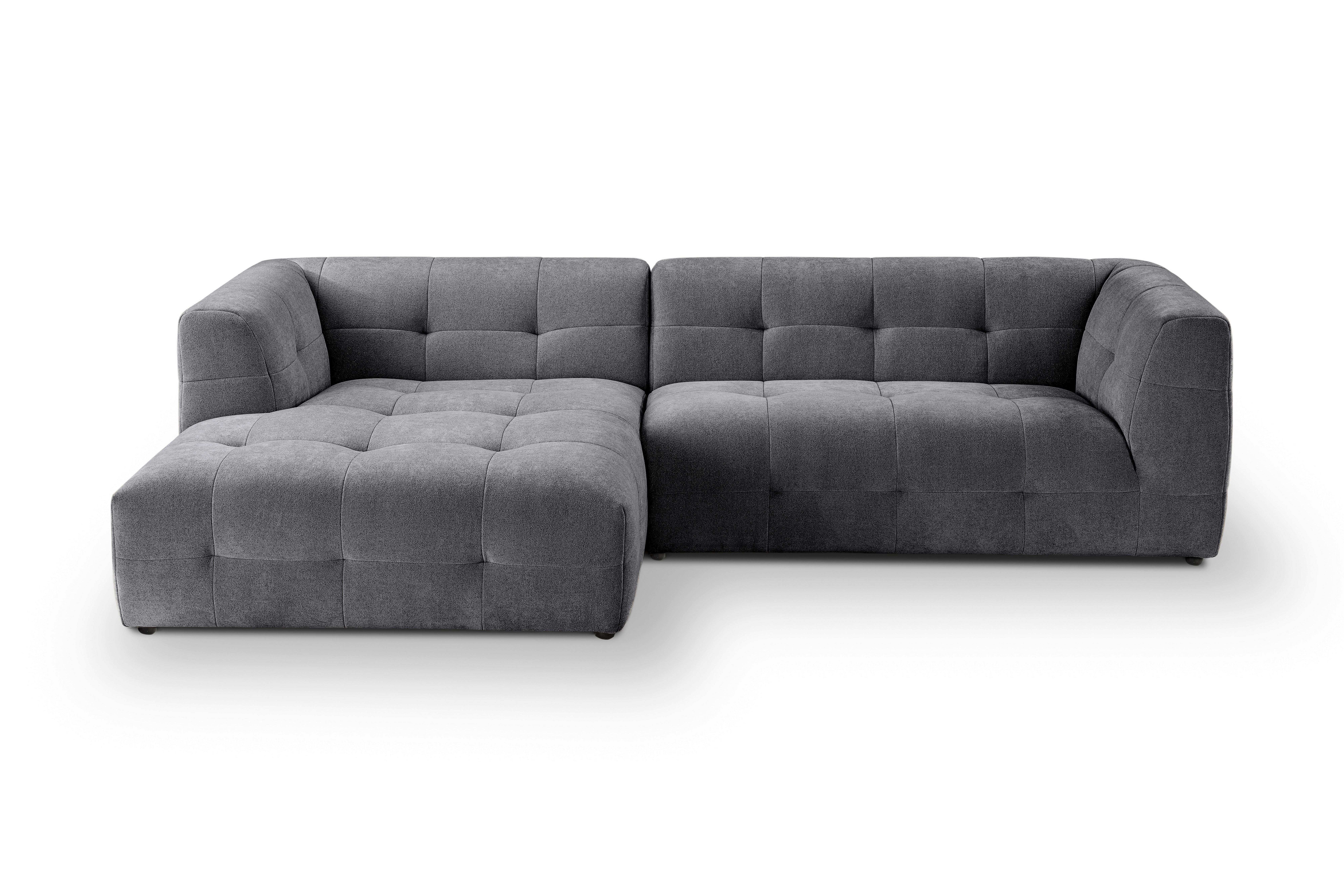 Ecksofa Tenso Grau S: 161x292cm - Beige/Schwarz, Basics, Holz/Textil (161/292cm) - MID.YOU