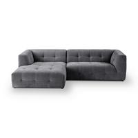 Ecksofa Tenso Grau S: 161x292cm - Beige/Schwarz, Basics, Holz/Textil (161/292cm) - MID.YOU