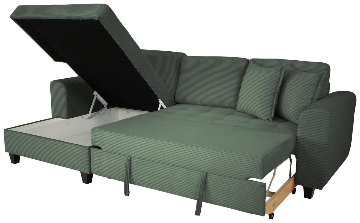 Ecksofa Moritz Dunkelgrün S: ca. 155x265 cm - Dunkelgrün, Trend, Textil (155/265cm)