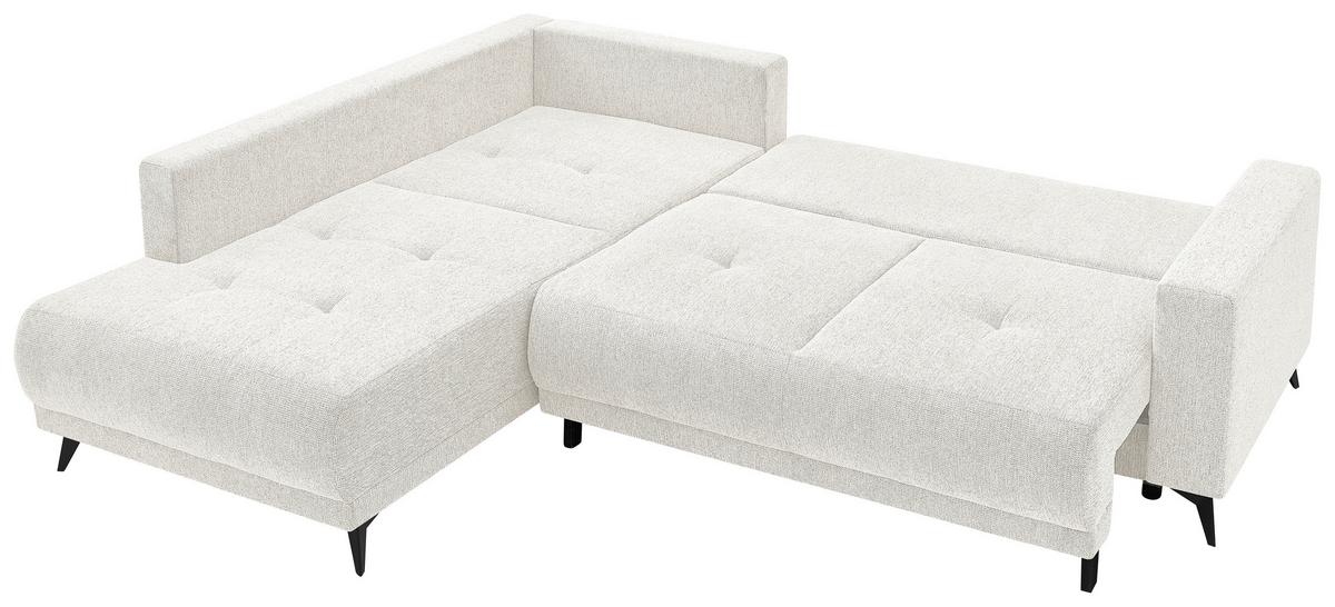 Ecksofa Texas Recr-Links Creme S: 203x259 cm - Creme/Schwarz, KONVENTIONELL, Holz (203/259cm)
