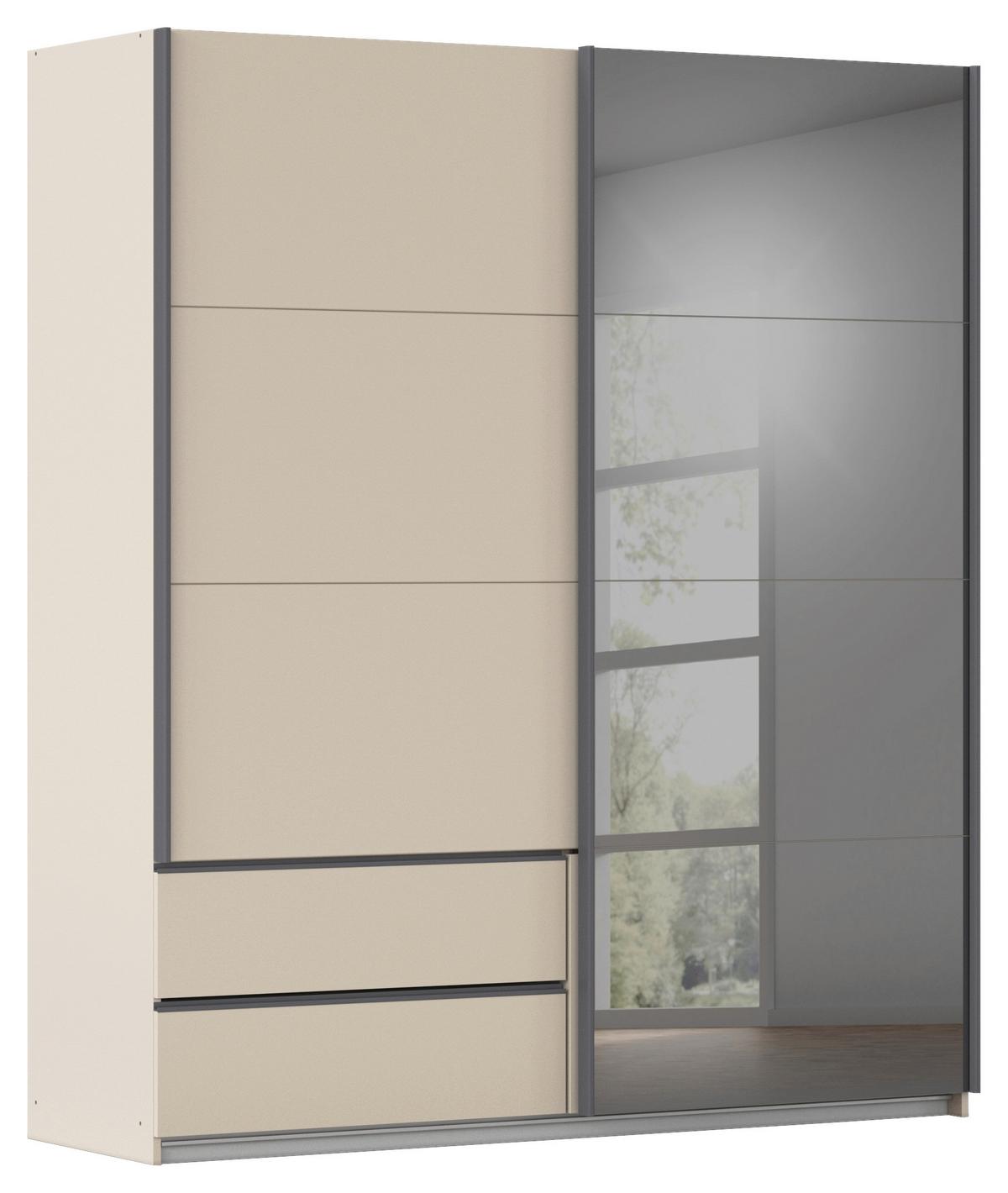 Šatníková skriňa ELARA - sivá/biela, Konventionell, kompozitné drevo (181/210/62cm) - Premium Living