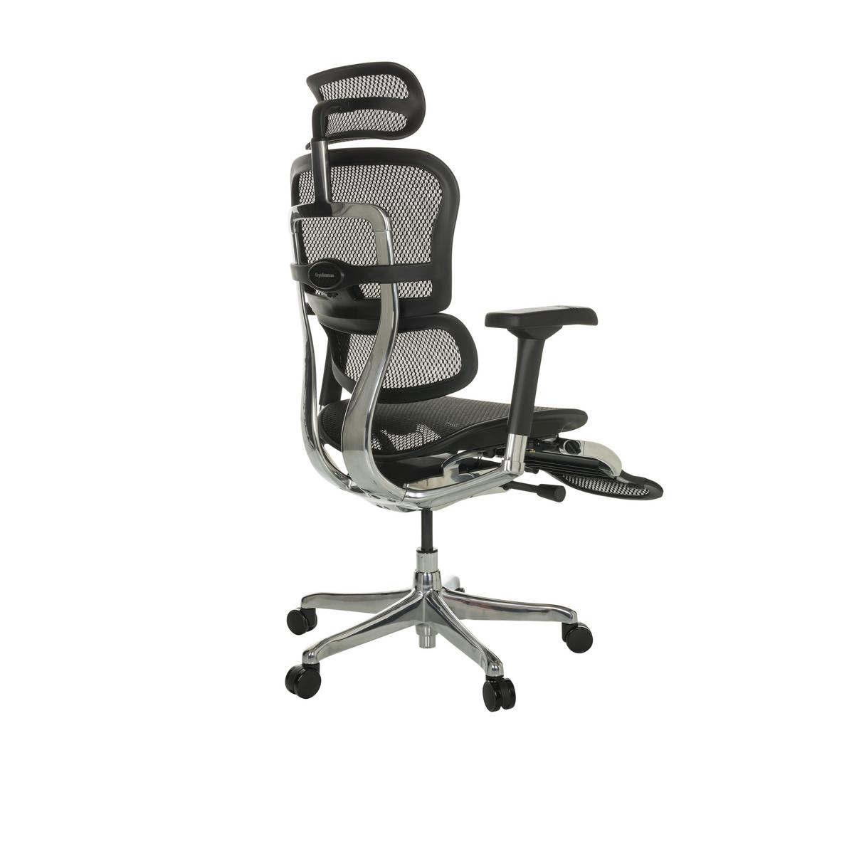 Drehstuhl Ergohuman Plus Legpro I - Schwarz/Grau, Basics, Kunststoff/Textil (68/118-141/64cm) - MID.YOU