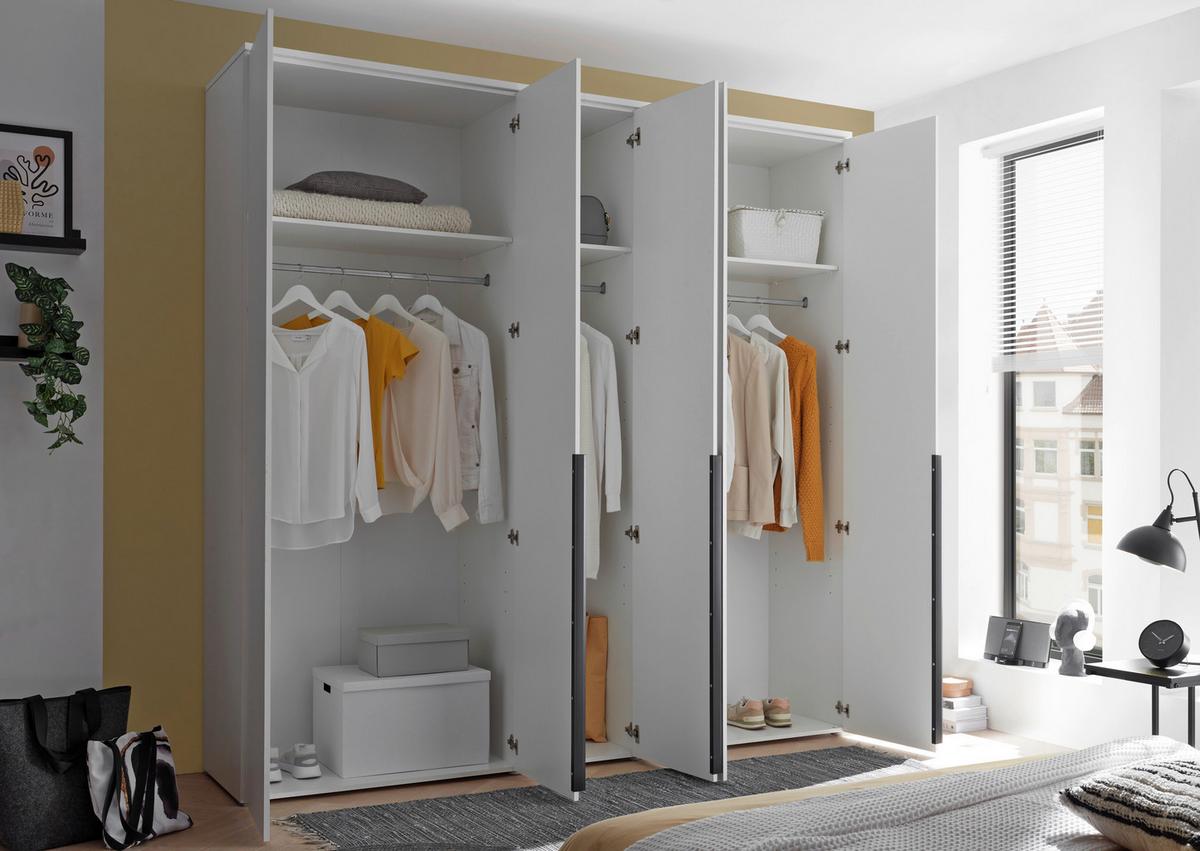 Nyílóajtó Szekrény Kevo 225/225cm - fehér, Modern, faalapú anyag/Üveg (225/225/52cm) - MID.YOU